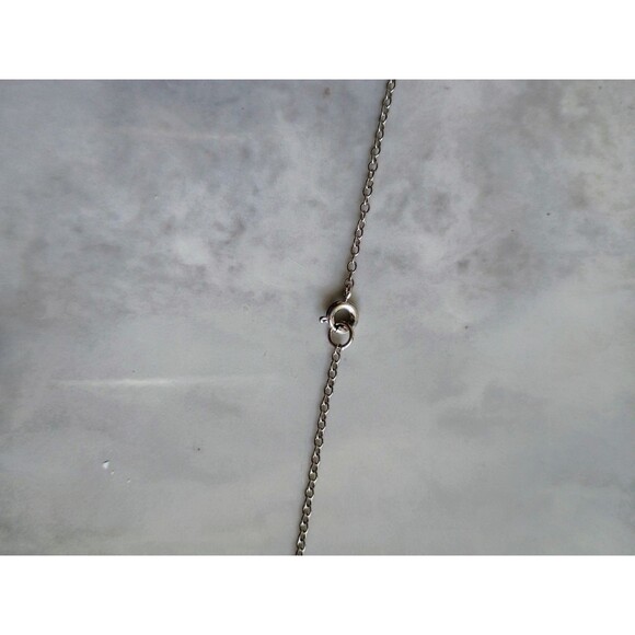 Cursive Love Pendant Necklace Silver Tone With Rhinestone - Picture 3 of 5